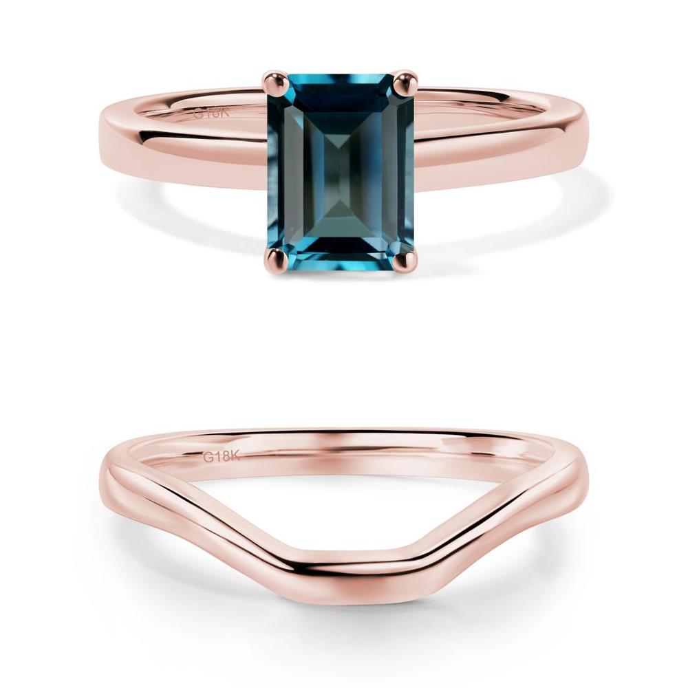 Emerald Cut London Blue Topaz Solitaire Ring - LUO Jewelry #metal_xxxxx