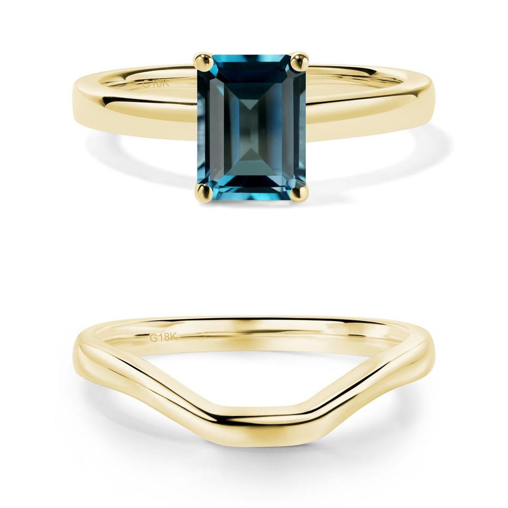 Emerald Cut London Blue Topaz Solitaire Ring - LUO Jewelry #metal_xxxxx