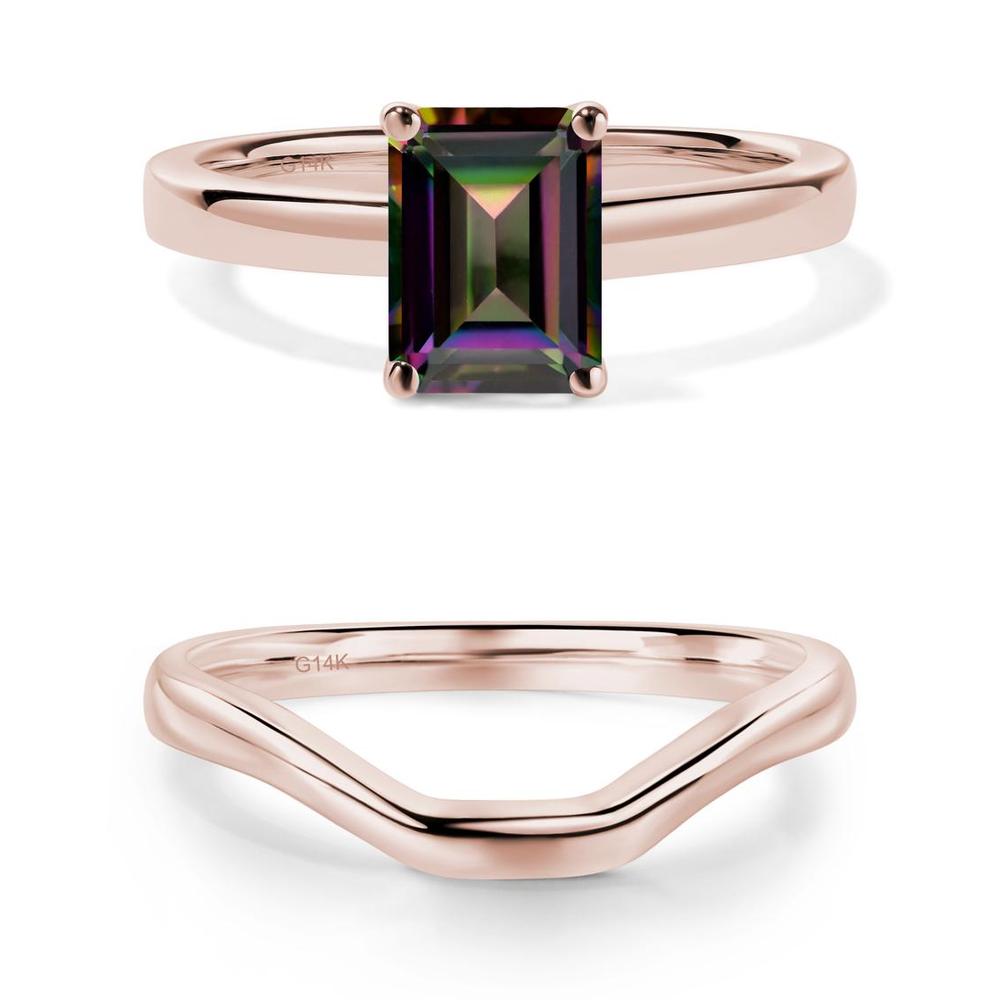 Emerald Cut Mystic Topaz Solitaire Ring - LUO Jewelry #metal_xxxxx