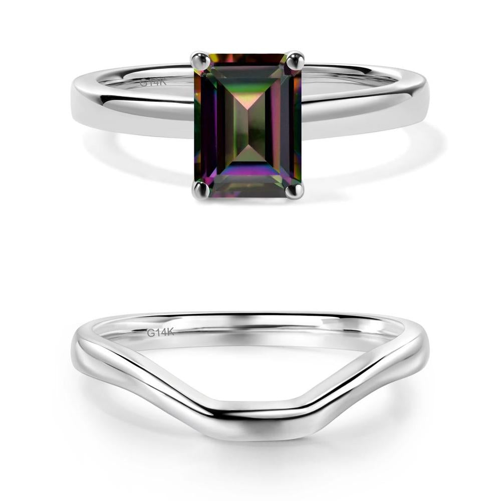 Emerald Cut Mystic Topaz Solitaire Ring - LUO Jewelry #metal_xxxxx