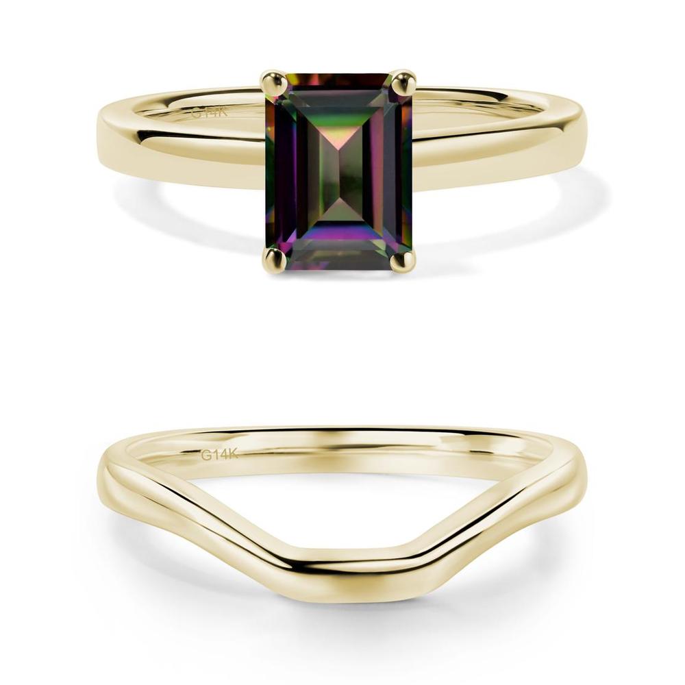 Emerald Cut Mystic Topaz Solitaire Ring - LUO Jewelry #metal_xxxxx