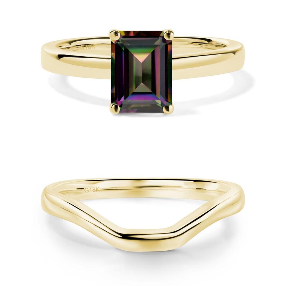 Emerald Cut Mystic Topaz Solitaire Ring - LUO Jewelry #metal_xxxxx