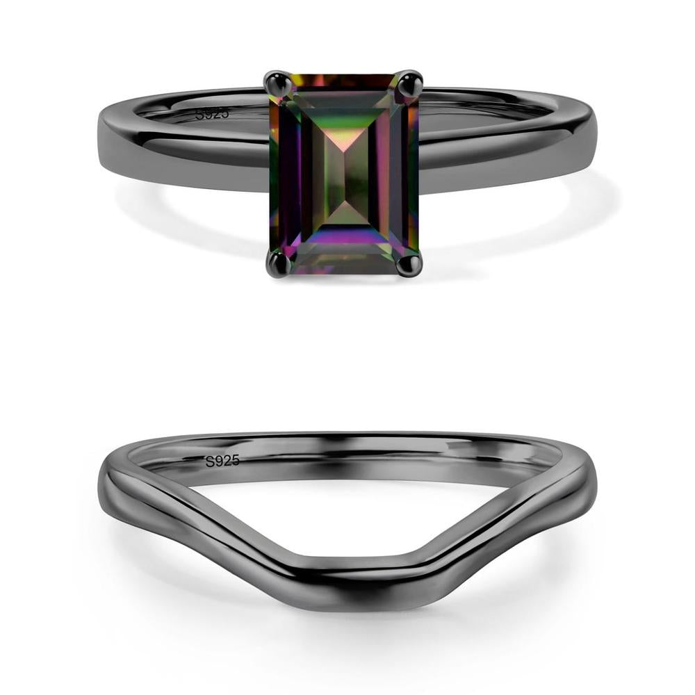 Emerald Cut Mystic Topaz Solitaire Ring - LUO Jewelry #metal_xxxxx