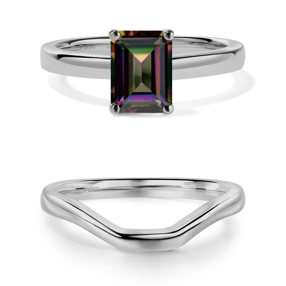 Emerald Cut Mystic Topaz Solitaire Ring - LUO Jewelry #metal_xxxxx