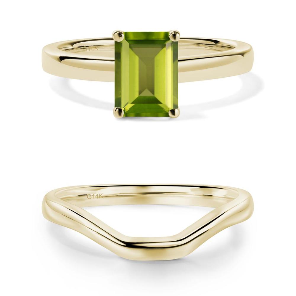 Peridot Plain Band Solitaire Engagement Ring - LUO Jewelry #metal_xxxxx