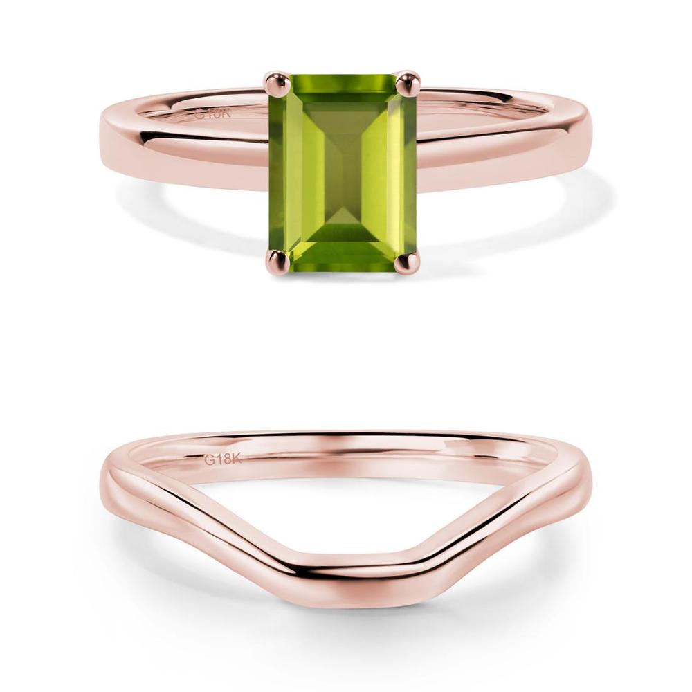 Peridot Plain Band Solitaire Engagement Ring - LUO Jewelry #metal_xxxxx