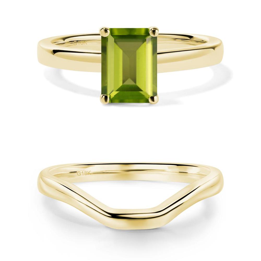 Peridot Plain Band Solitaire Engagement Ring - LUO Jewelry #metal_xxxxx