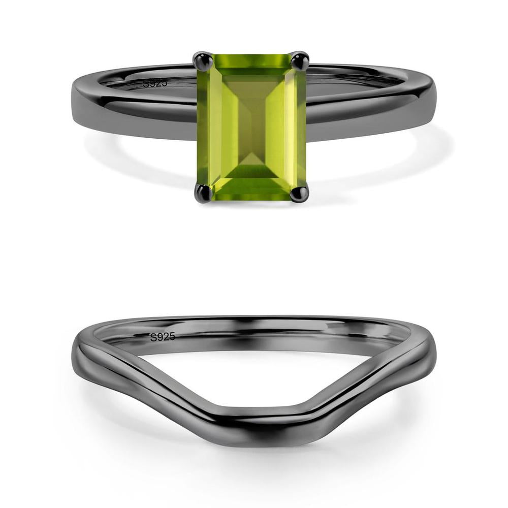 Peridot Plain Band Solitaire Engagement Ring - LUO Jewelry #metal_xxxxx