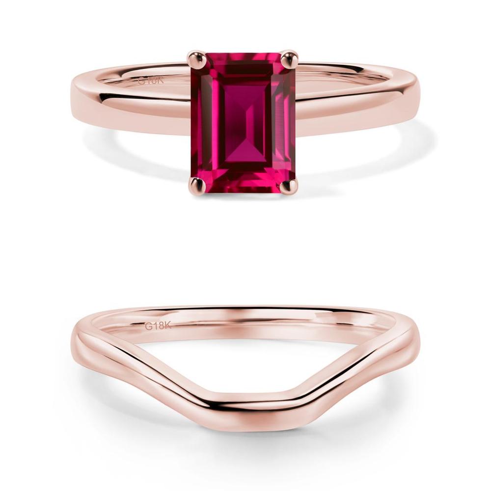 Ruby Plain Band Solitaire Engagement Ring - LUO Jewelry #metal_xxxxx