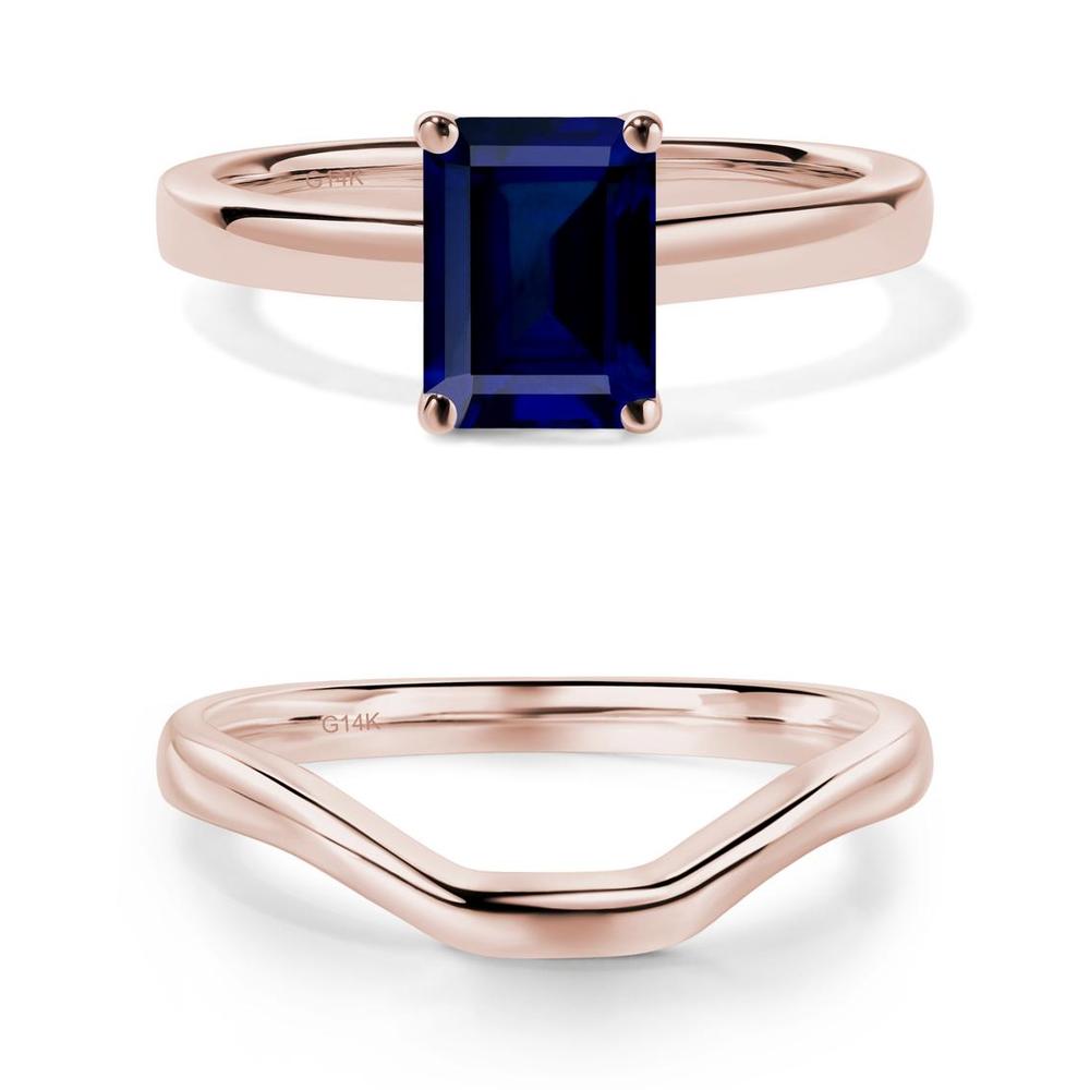 Emerald Cut Sapphire Solitaire Ring - LUO Jewelry #metal_xxxxx