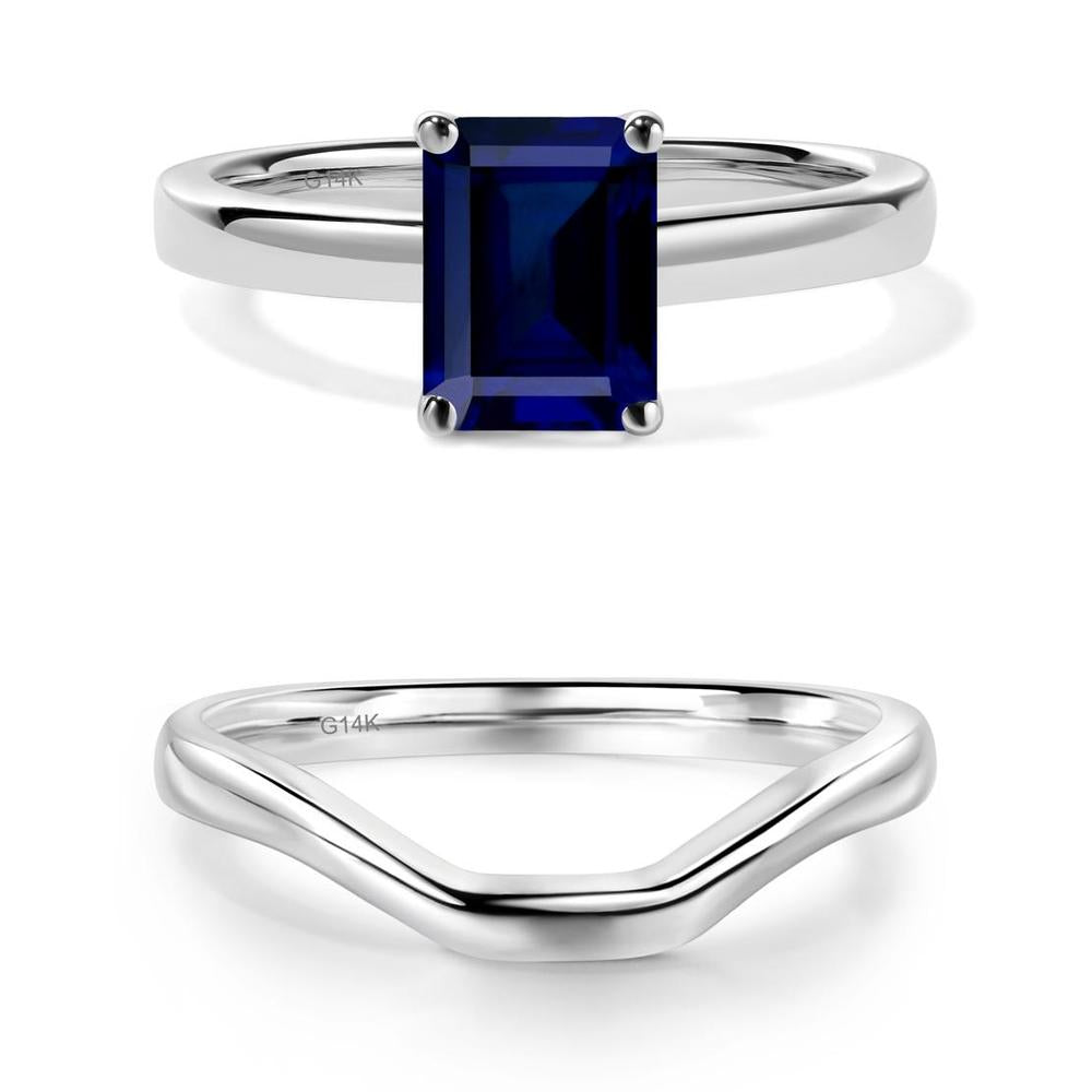 Emerald Cut Sapphire Solitaire Ring - LUO Jewelry #metal_xxxxx