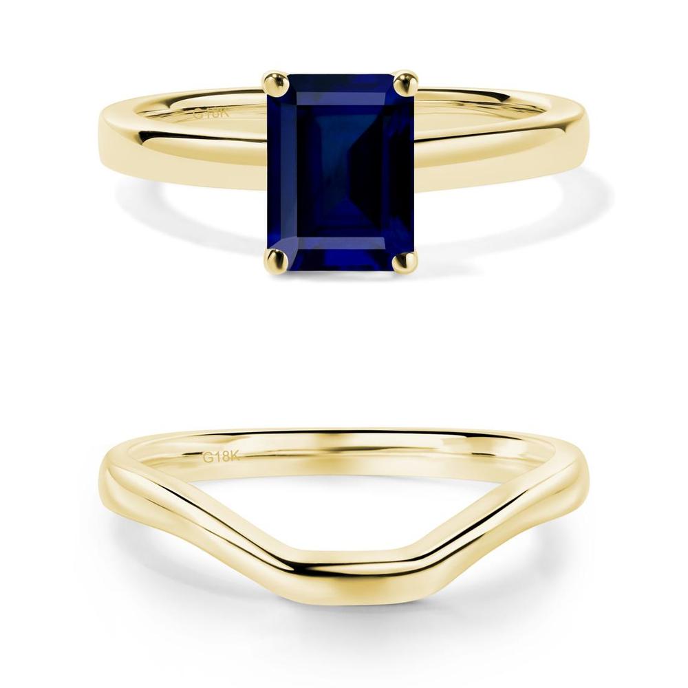 Emerald Cut Sapphire Solitaire Ring - LUO Jewelry #metal_xxxxx