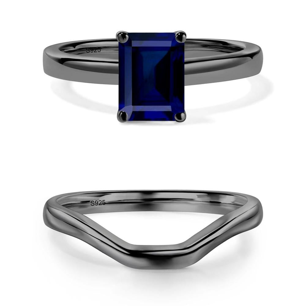 Emerald Cut Sapphire Solitaire Ring - LUO Jewelry #metal_xxxxx