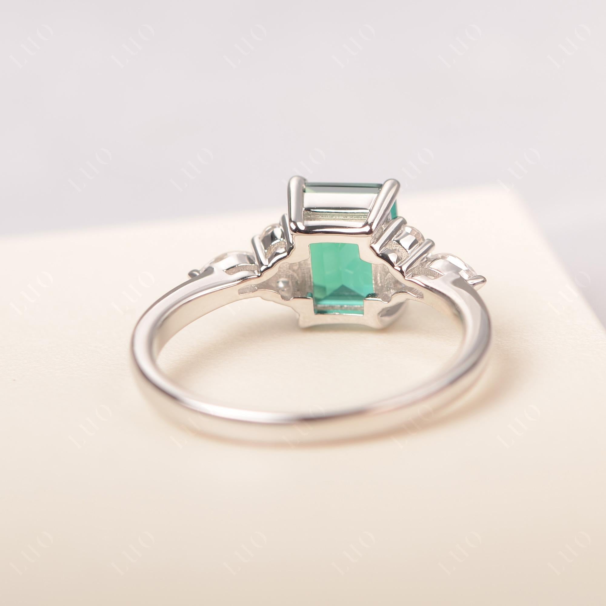 Simple Emerald Cut Emerald Ring - LUO Jewelry 