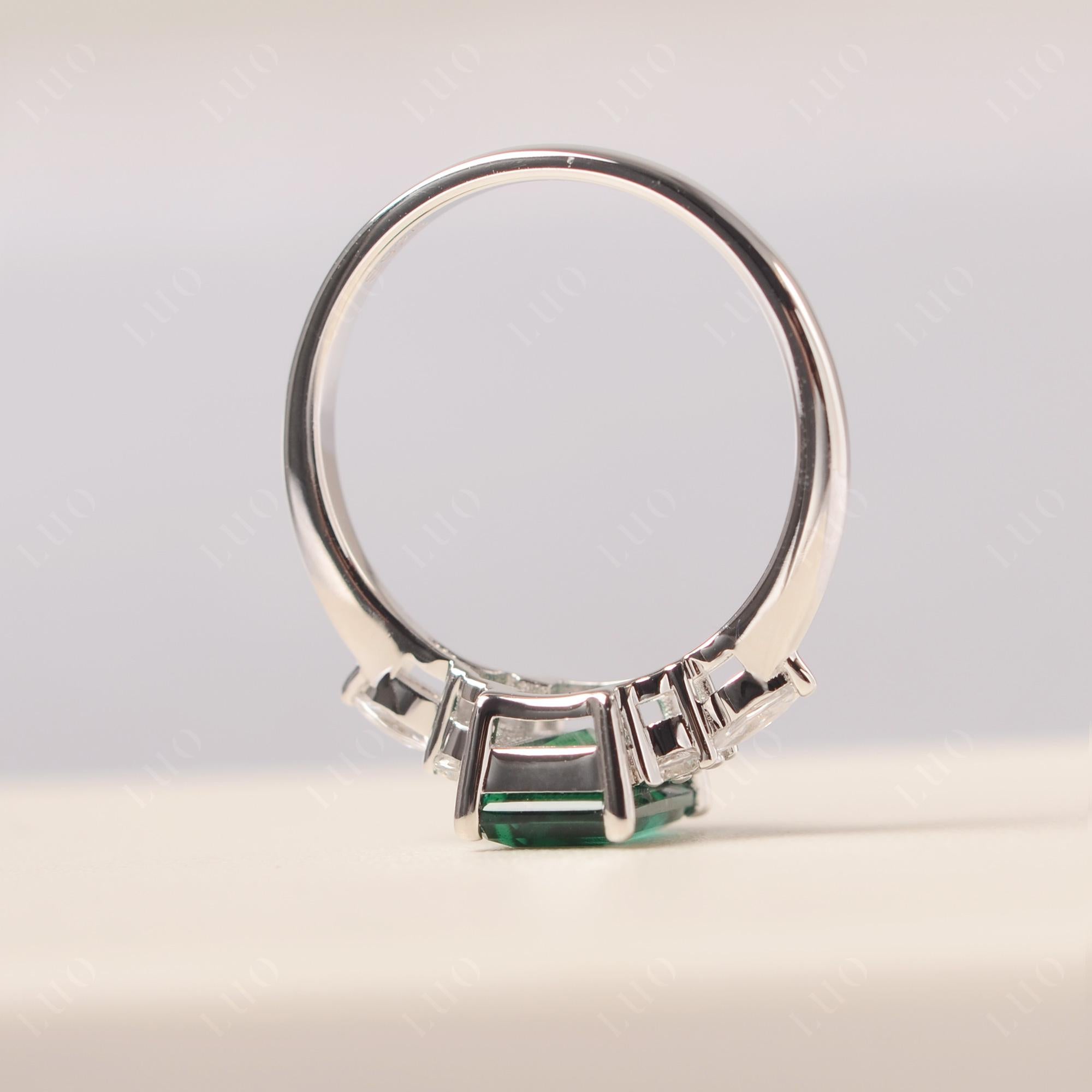 Simple Emerald Cut Emerald Ring - LUO Jewelry 