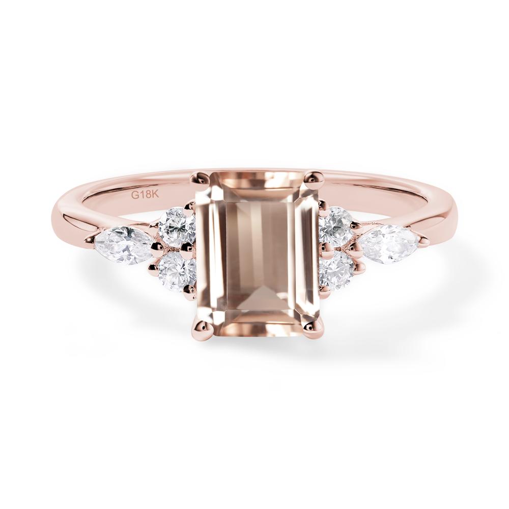 Simple Emerald Cut Morganite Ring - LUO Jewelry #metal_18k rose gold