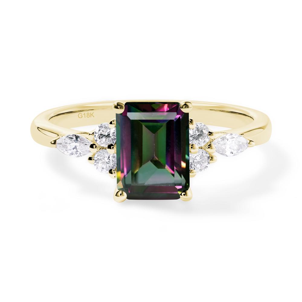 Simple Emerald Cut Mystic Topaz Ring - LUO Jewelry #metal_18k yellow gold