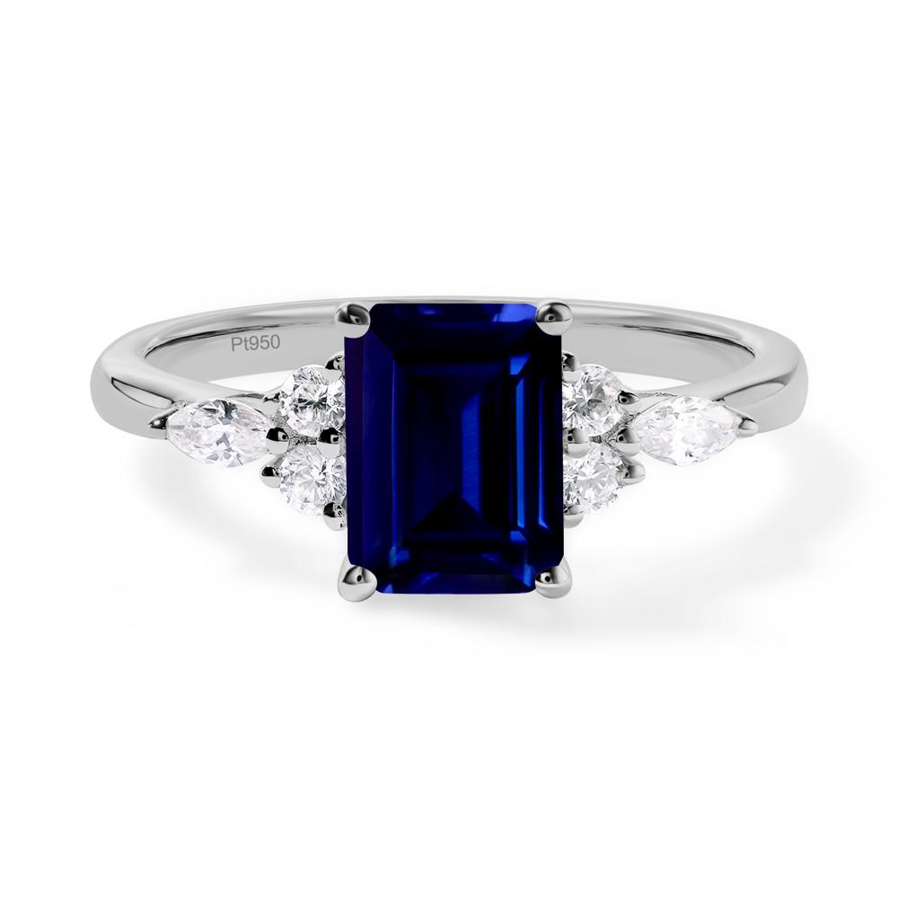 Simple Emerald Cut Sapphire Ring - LUO Jewelry #metal_platinum