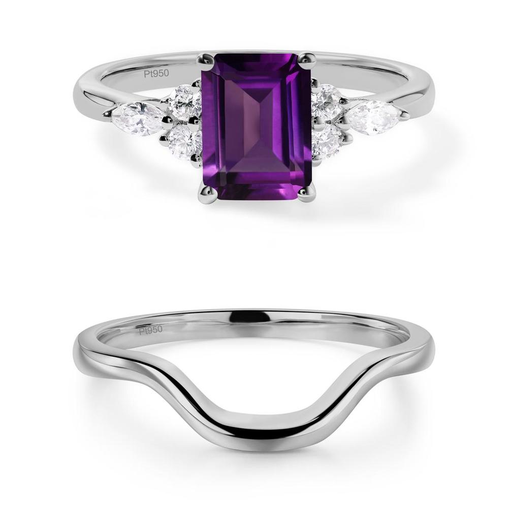 Simple Emerald Cut Amethyst Ring - LUO Jewelry #metal_xxxxx