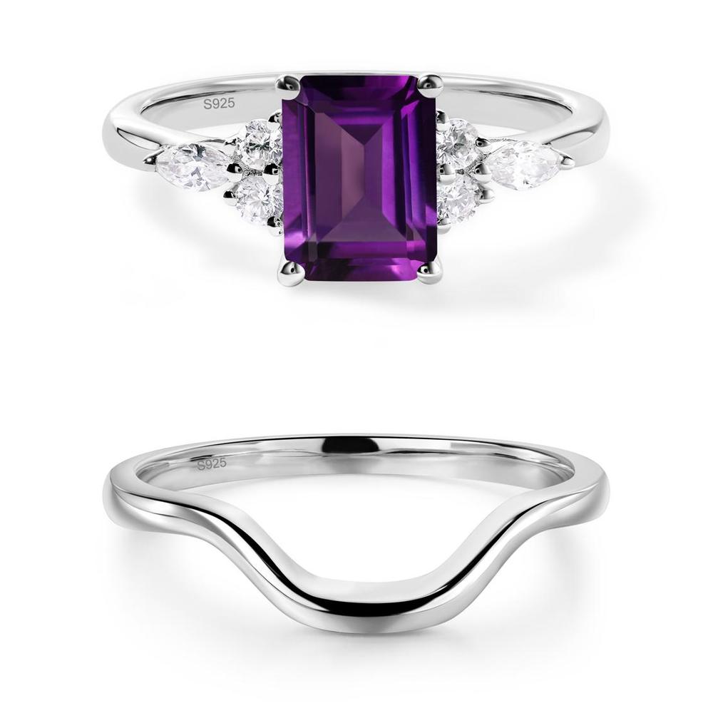 Simple Emerald Cut Amethyst Ring - LUO Jewelry #metal_xxxxx