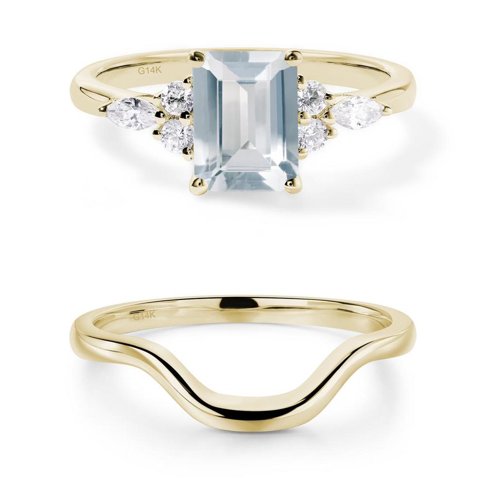 Simple Emerald Cut Aquamarine Ring - LUO Jewelry #metal_xxxxx