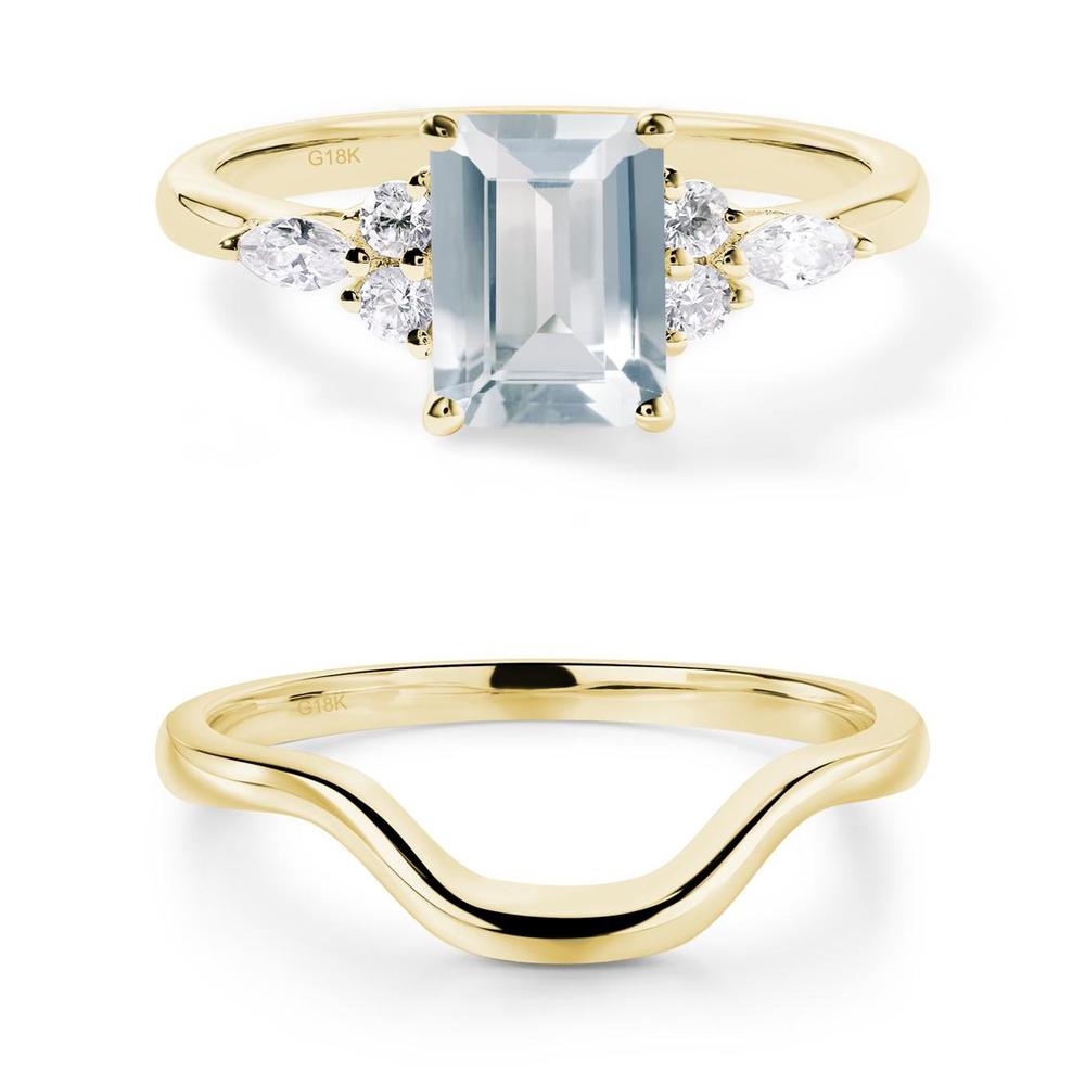 Simple Emerald Cut Aquamarine Ring - LUO Jewelry #metal_xxxxx