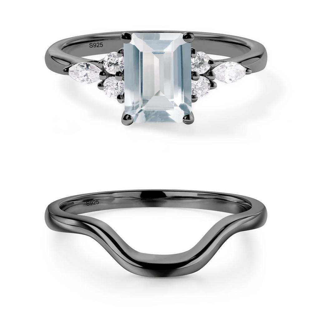 Simple Emerald Cut Aquamarine Ring - LUO Jewelry #metal_xxxxx