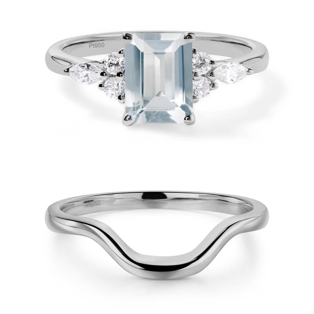 Simple Emerald Cut Aquamarine Ring - LUO Jewelry #metal_xxxxx