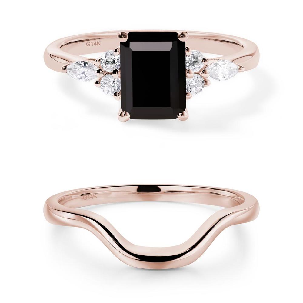 Simple Emerald Cut Black Spinel Ring - LUO Jewelry #metal_xxxxx