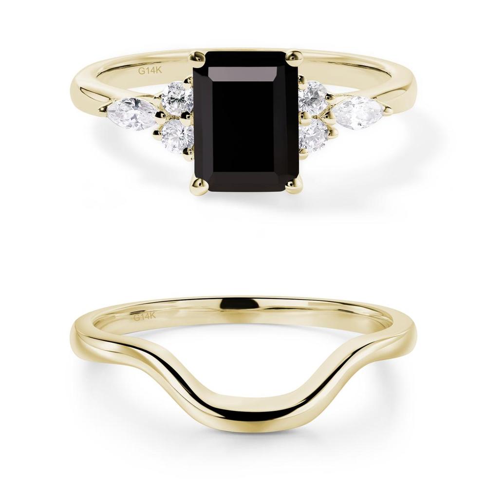 Simple Emerald Cut Black Spinel Ring - LUO Jewelry #metal_xxxxx