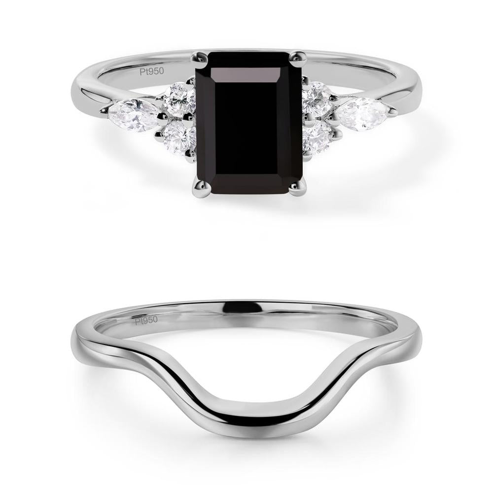 Simple Emerald Cut Black Spinel Ring - LUO Jewelry #metal_xxxxx