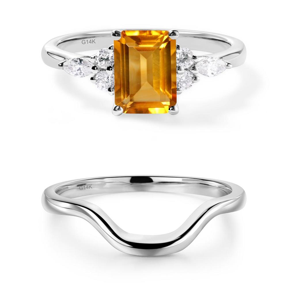 Simple Emerald Cut Citrine Ring - LUO Jewelry #metal_xxxxx