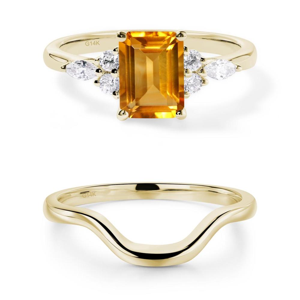 Simple Emerald Cut Citrine Ring - LUO Jewelry #metal_xxxxx