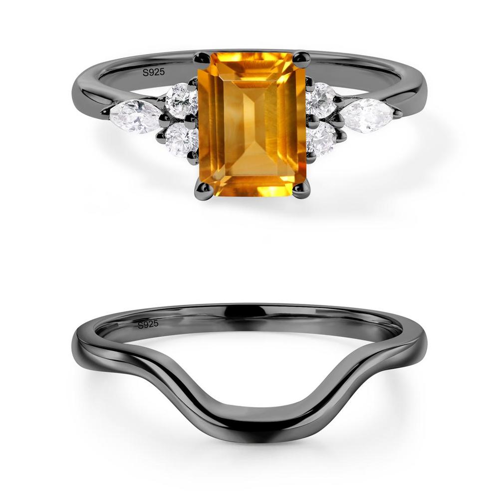 Simple Emerald Cut Citrine Ring - LUO Jewelry #metal_xxxxx