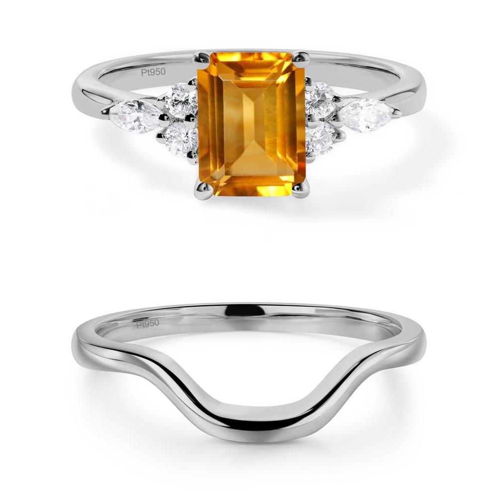 Simple Emerald Cut Citrine Ring - LUO Jewelry #metal_xxxxx