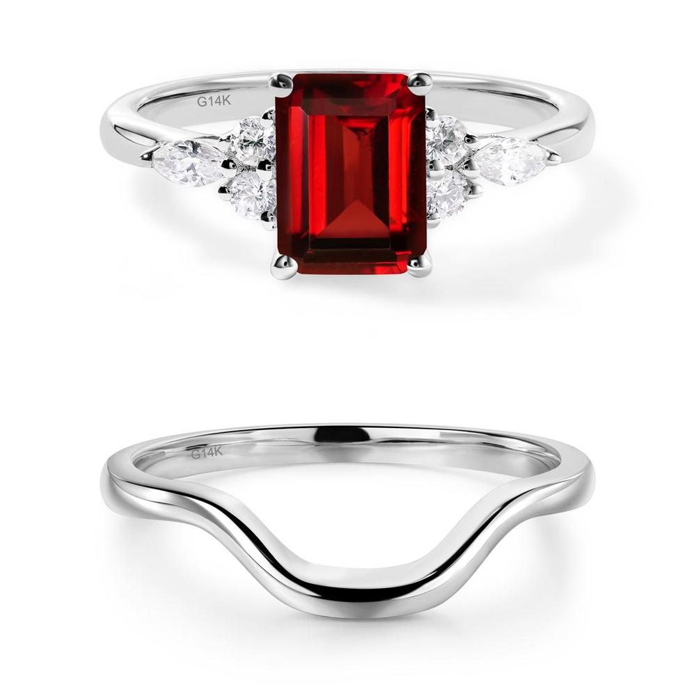 Simple Emerald Cut Garnet Ring - LUO Jewelry #metal_xxxxx