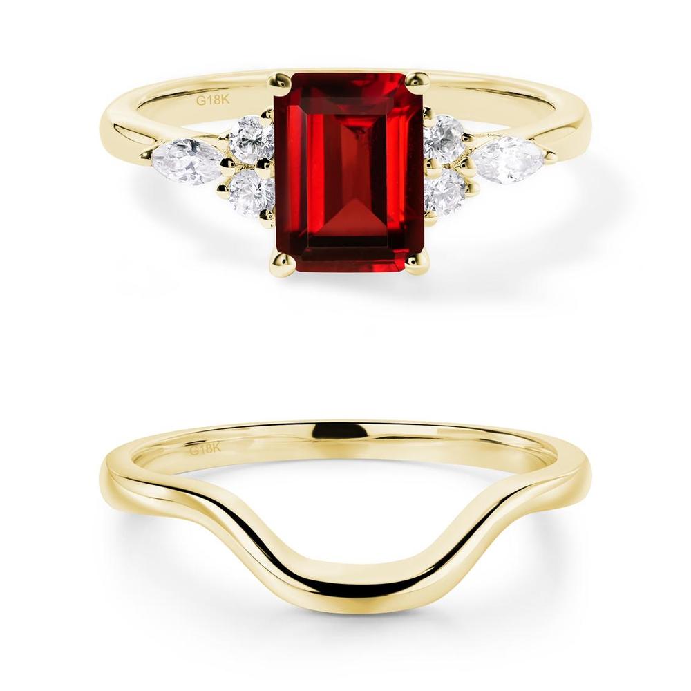 Simple Emerald Cut Garnet Ring - LUO Jewelry #metal_xxxxx