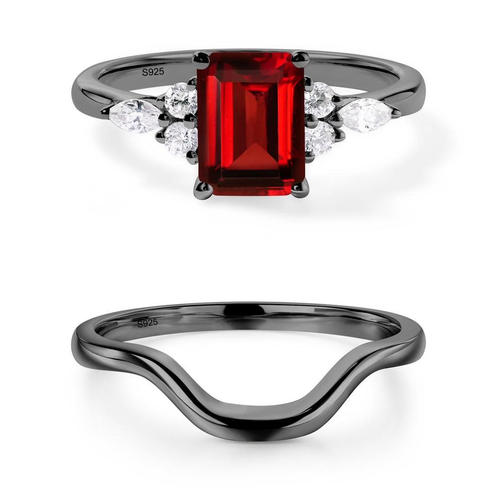 Simple Emerald Cut Garnet Ring - LUO Jewelry #metal_xxxxx