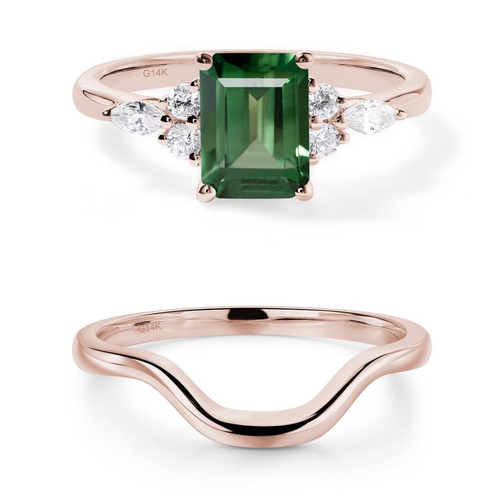 Simple Emerald Cut Green Sapphire Ring - LUO Jewelry #metal_xxxxx