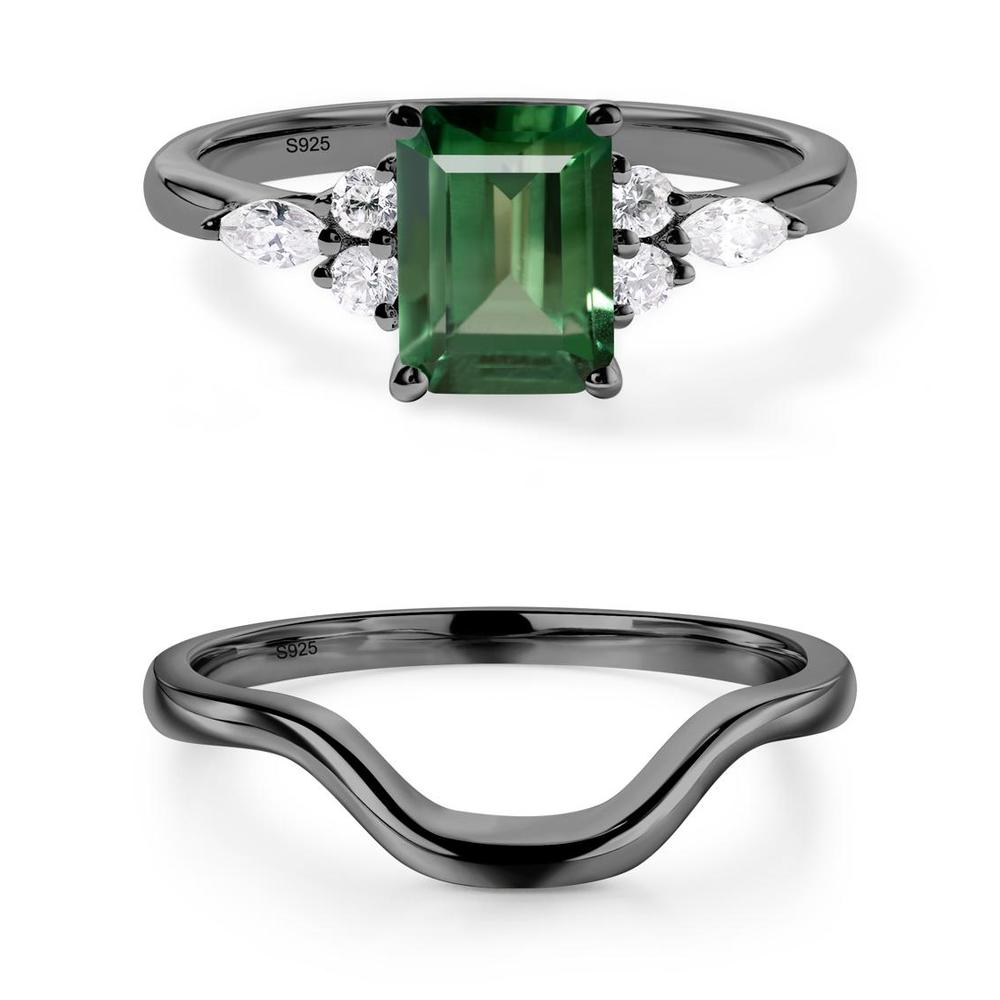 Simple Emerald Cut Green Sapphire Ring - LUO Jewelry #metal_xxxxx