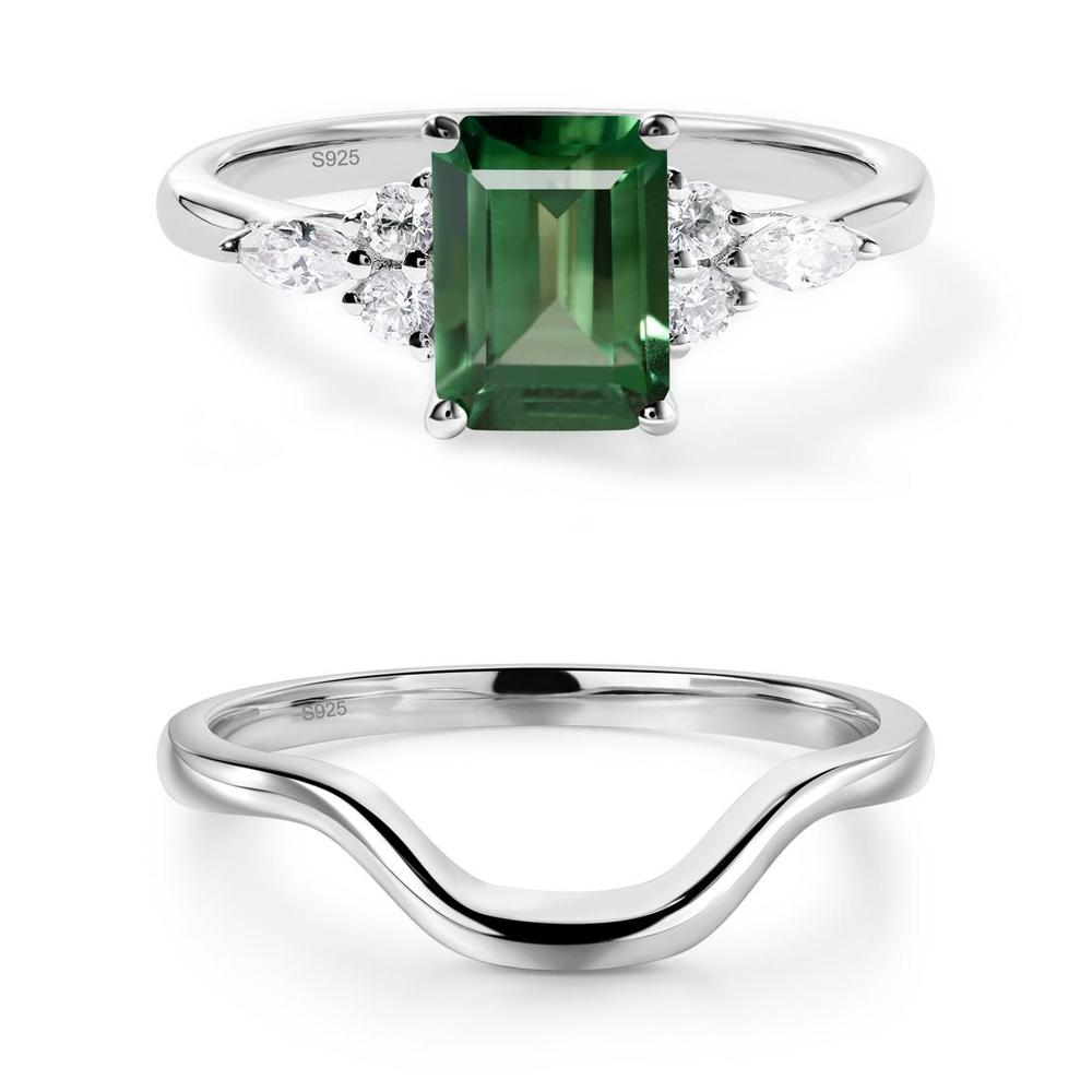 Simple Emerald Cut Green Sapphire Ring - LUO Jewelry #metal_xxxxx