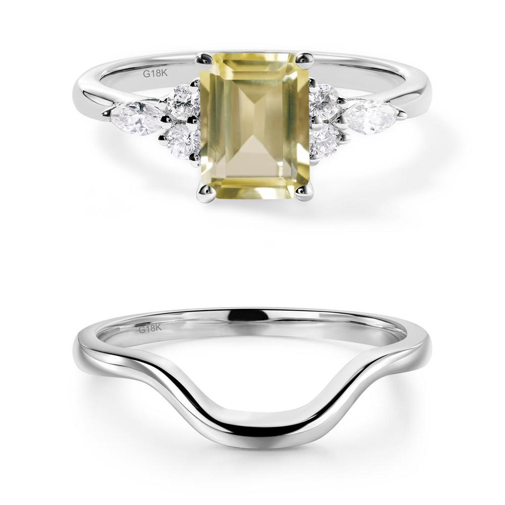 Simple Emerald Cut Lemon Quartz Ring - LUO Jewelry #metal_xxxxx