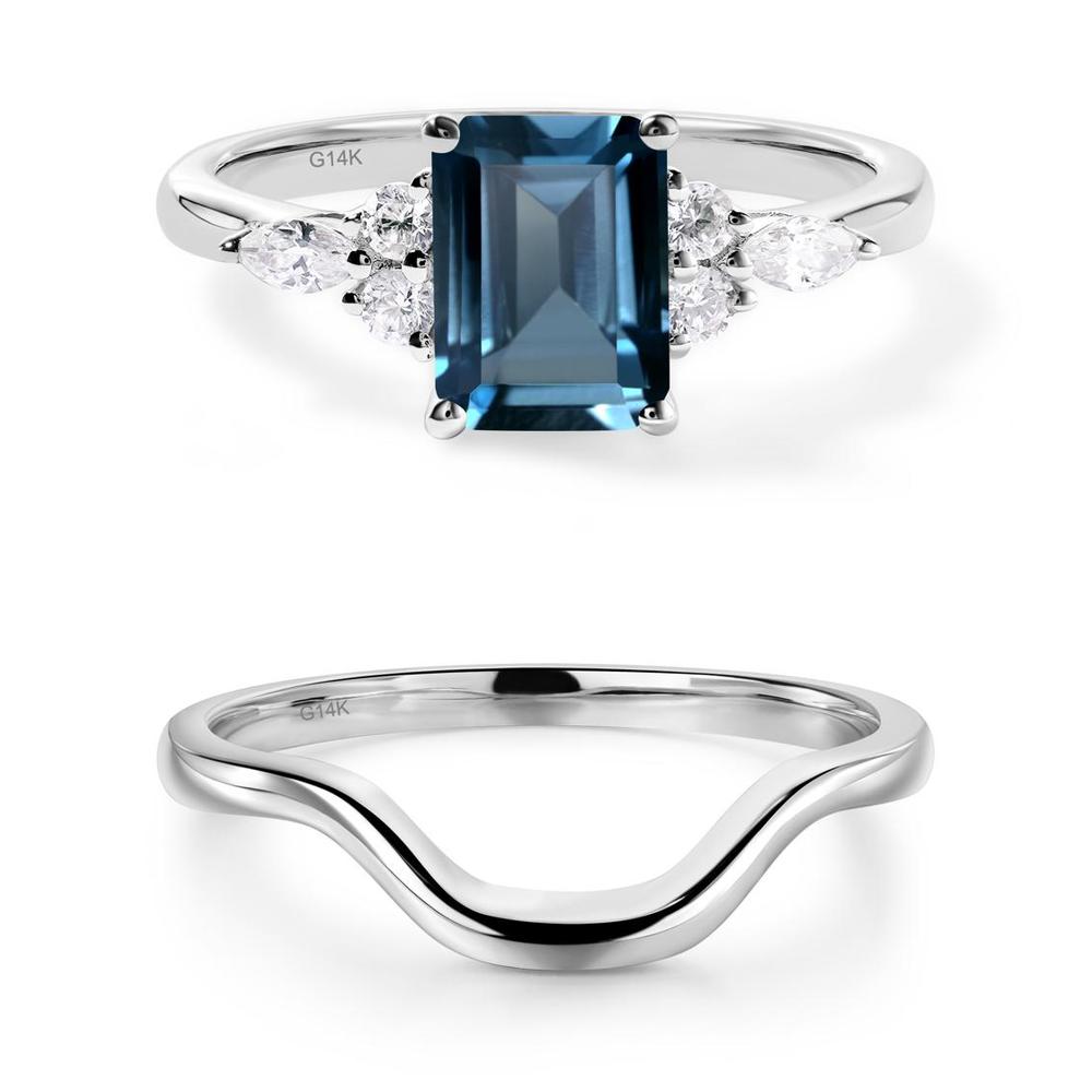 Simple Emerald Cut London Blue Topaz Ring - LUO Jewelry #metal_xxxxx