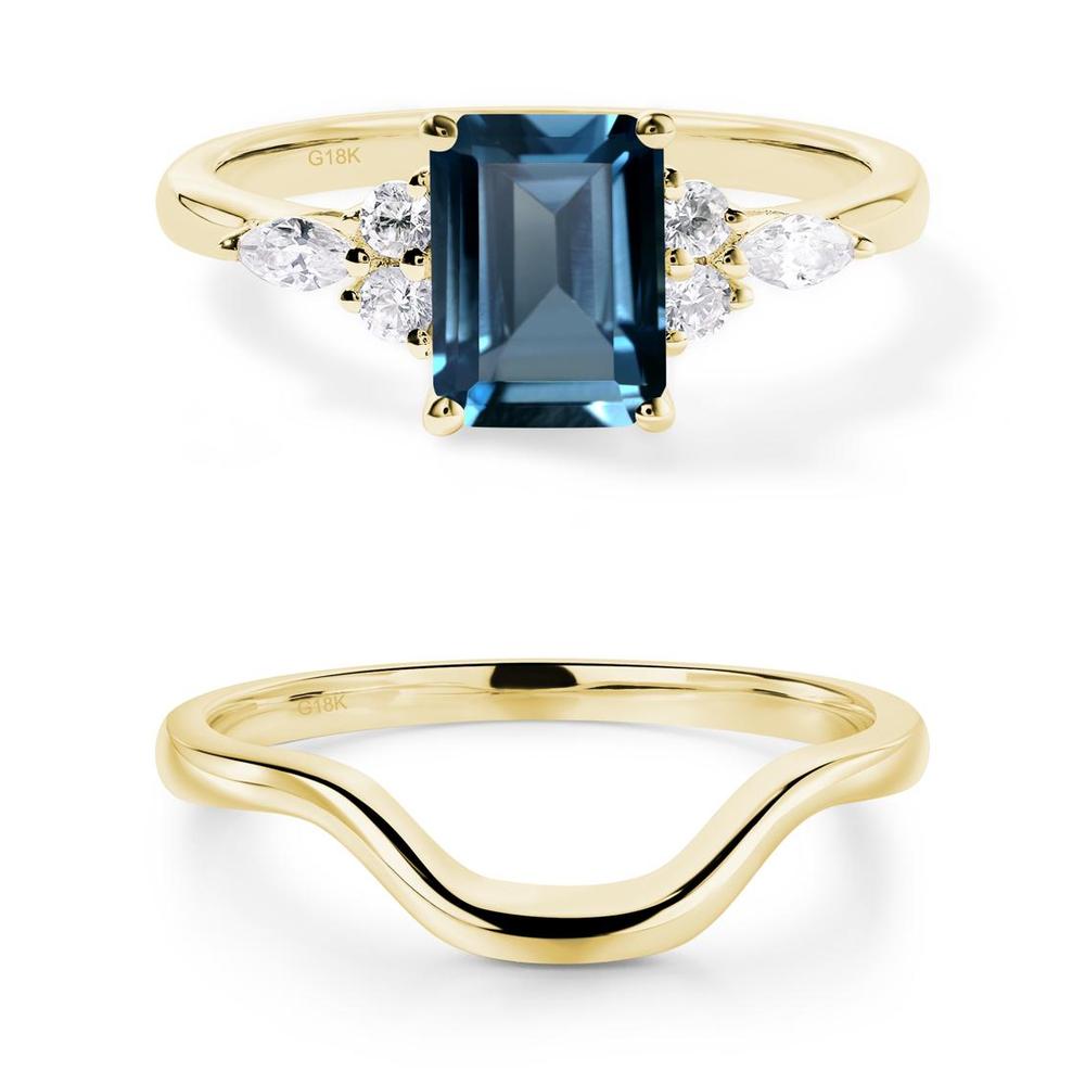 Simple Emerald Cut London Blue Topaz Ring - LUO Jewelry #metal_xxxxx