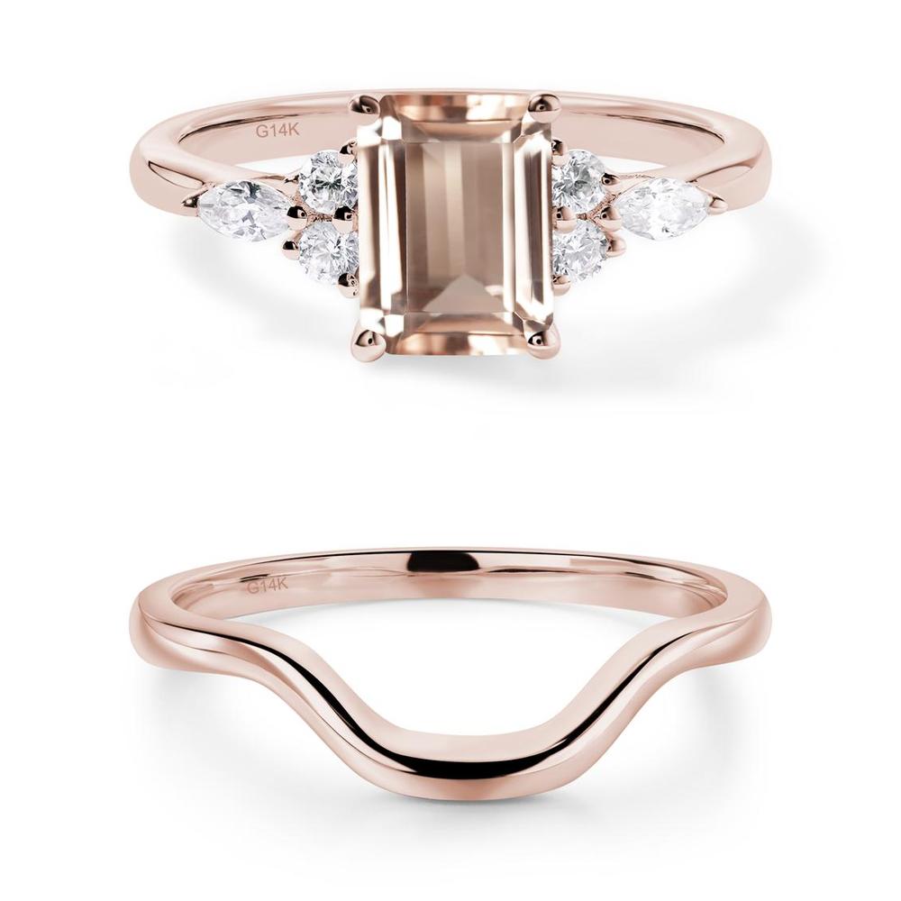 Simple Emerald Cut Morganite Ring - LUO Jewelry #metal_xxxxx