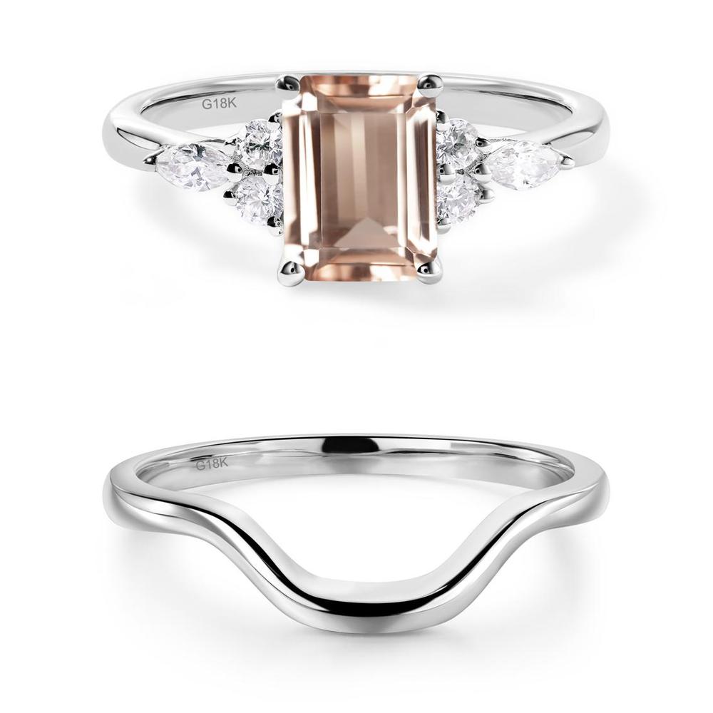 Simple Emerald Cut Morganite Ring - LUO Jewelry #metal_xxxxx