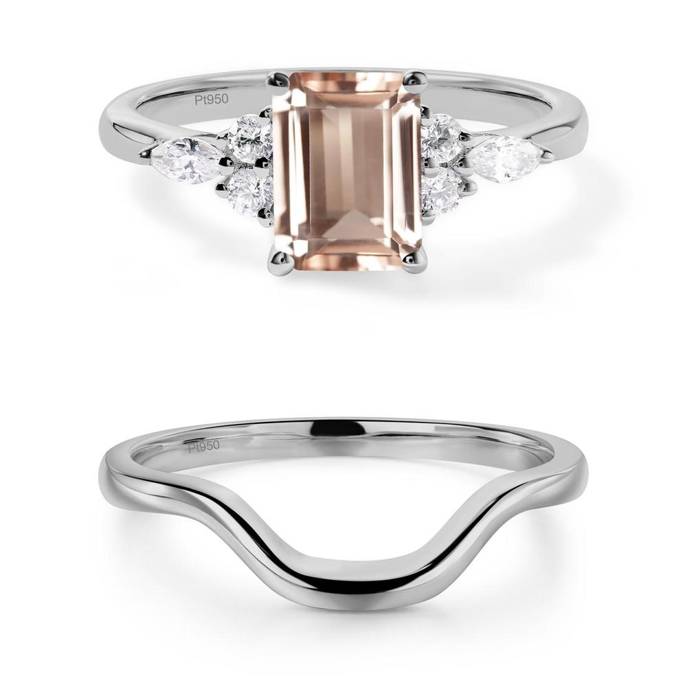 Simple Emerald Cut Morganite Ring - LUO Jewelry #metal_xxxxx