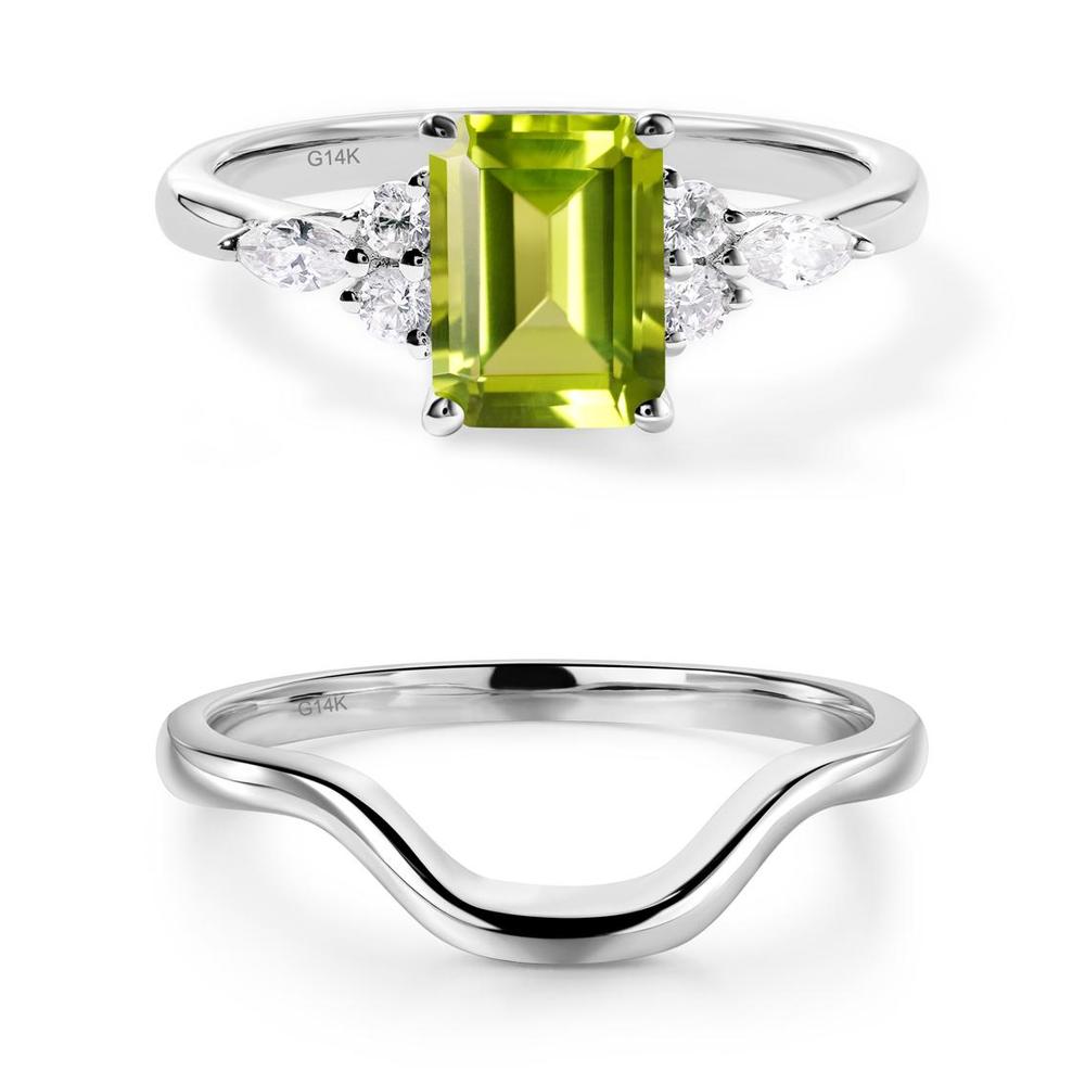 Simple Emerald Cut Peridot Ring - LUO Jewelry #metal_xxxxx