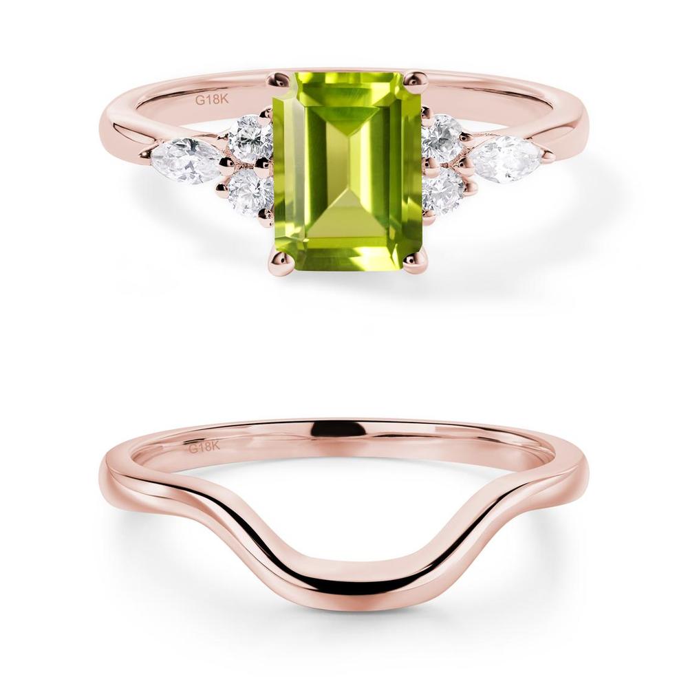 Simple Emerald Cut Peridot Ring - LUO Jewelry #metal_xxxxx