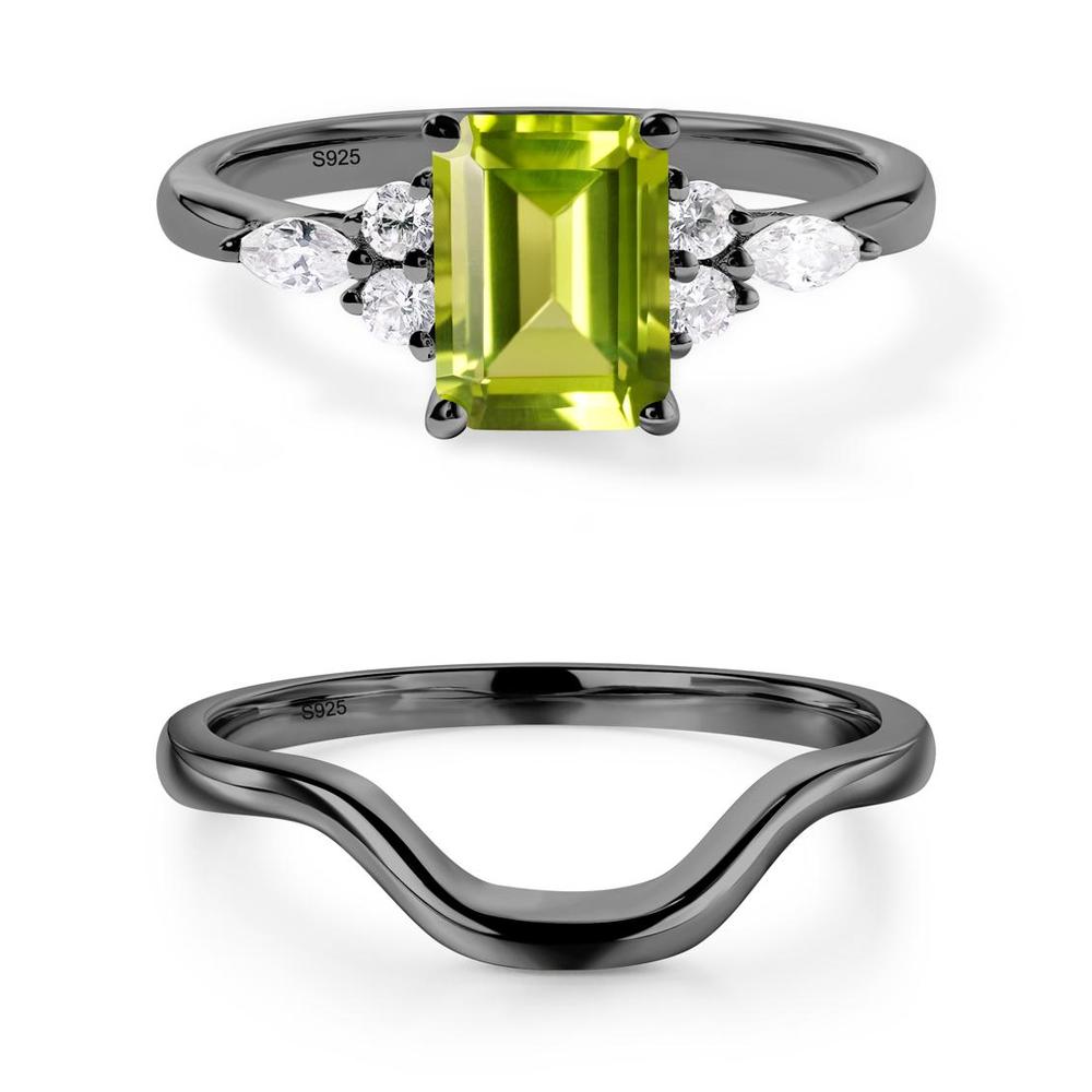 Simple Emerald Cut Peridot Ring - LUO Jewelry #metal_xxxxx